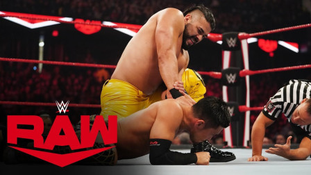 WWE RAW 2019 【RAW 11/25】安德瑞破坏户泽阳角柱飞扑，终结技榔头锁DDT解决对手