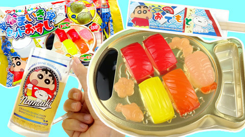 玩具益趣园 蜡笔小新恶作剧食玩DIY寿司啤酒套餐