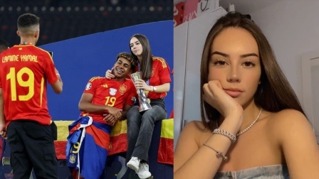 般配吗？17岁亚马尔赛后和绯闻女友合影，据传是巴塞罗那学生