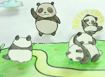 方块熊乐园 我们画画吧 可爱的熊猫竹宝