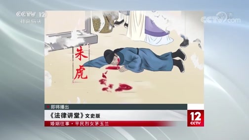 法律讲堂 《法律讲堂(文史版)》 20200713 婚姻往事·平民烈女茅玉兰