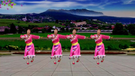 民族风格广场舞《格桑梅朵》如梦歌曲 柔美舞蹈