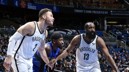 2021-2022赛季NBA集锦 NBA常规赛-杜兰特12中11 哈登三双 篮网大胜魔术
