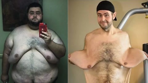 涨健识 超胖男子为爱减肥变型男