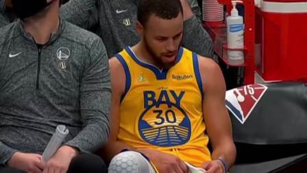 NBA热辣资讯 库里赛后坐在替补席满脸失落！球迷：下一场加油！