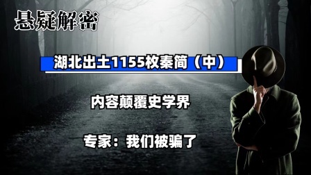 考古新发现第二季 湖北出土1155枚秦简（中）内容颠覆史学界，专家：我们被骗了