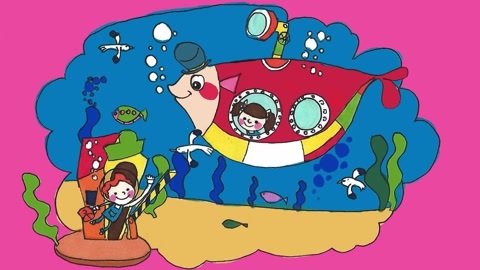白白侠画画 在大鱼肚子里遨游海底世界