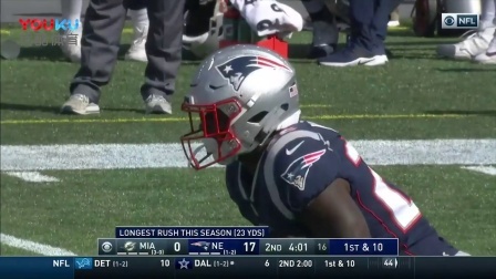 【NFL巨星风采】爱国者队索尼-米歇尔第4周表现