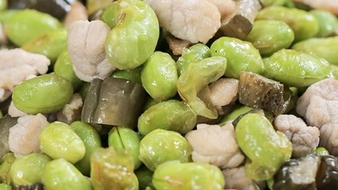 达人厨房 美食台 酱瓜肉丁炒毛豆