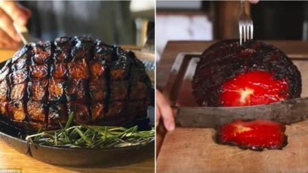 聊斋怪谈 老美用西瓜做了一道“熏火腿” 食客：看着像便便！
