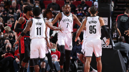 2021-2022赛季NBA集锦 NBA-西蒙斯23+6+11 杜兰特28+10+5 篮网不敌开拓者