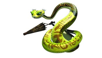 俏小龙 名片 形象:蛇  出场电影:《功夫熊猫》 俏小龙 配音者:刘玉玲