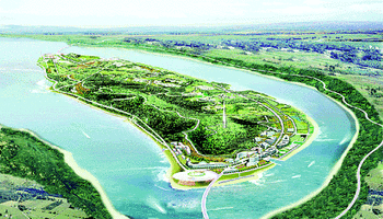 四面环水,为长江流域内河第二大岛(第一是上海崇明岛),同时是从长江