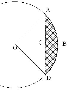 s阴影=1/2×〔s扇形oab-sΔoab〕 =1/2×〔3.