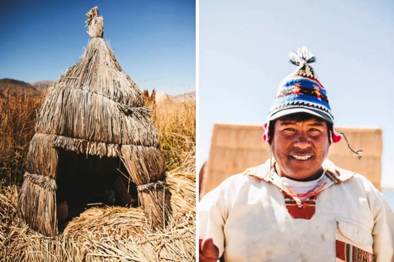 8日 的的喀喀湖 清晨乘船出发,游览乌鲁斯人用芦苇编织而成的漂浮岛屿