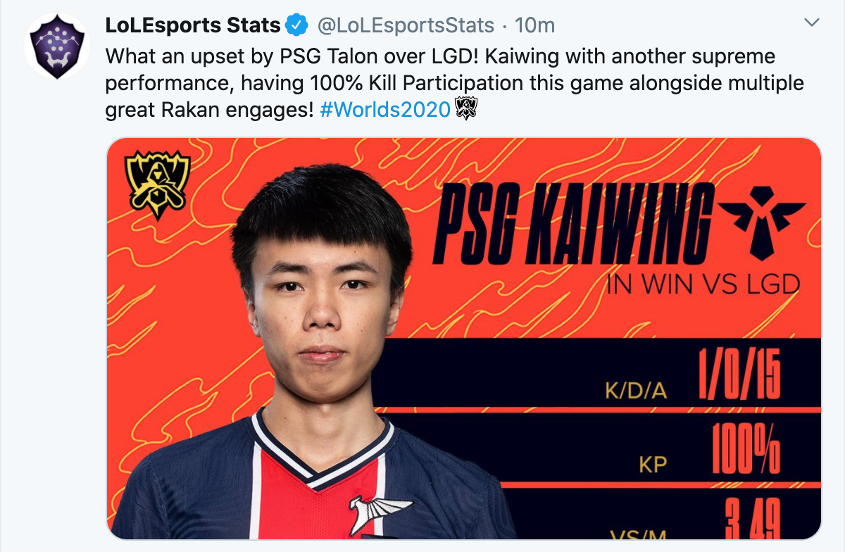 psg talon在赛前被迫换将的不利情况下,强势击败lpl四号种子lgd,首日